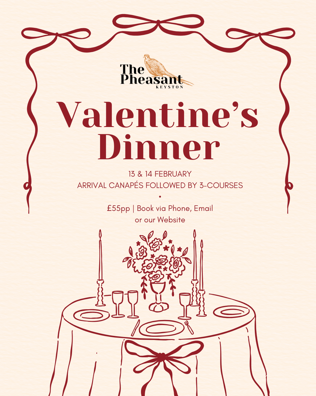 Valentines Dinner - The Pheasant